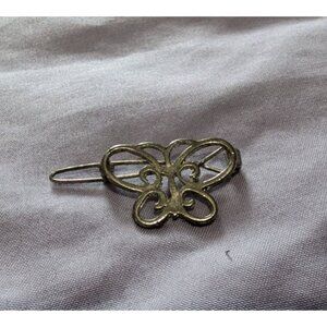 Vintage Butterfly-Shaped Metal Barrette Hair Clip